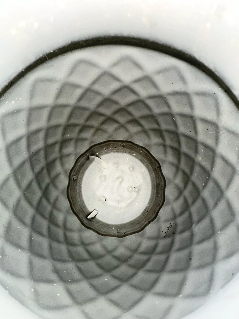 Textured Ceramic Vase in Gray Blue and White Diamond Pattern